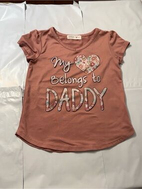 Beautees Valentine's Day floral "My Heart Belongs to DADDY" girls shirt size 4T